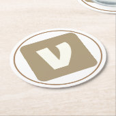 シンプルエレガントカスタム大理石を追加 ラウンドペーパーコースター (アングル)