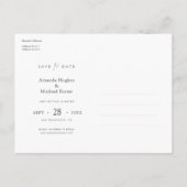 シンプルエレガントカスタム日付を保存結婚する 案内ポストカード (裏面)