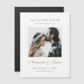 シンプルエレガントカスタム金ゴールドの写真を保存 マグネット招待状 (正面/裏面)