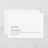 シンプルエレガントカップル名モノグラム ノートカード (正面/裏面)