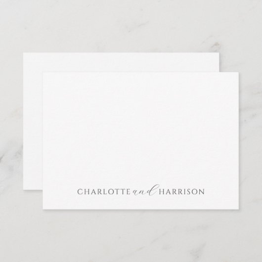 シンプルエレガントカップル名モノグラム ノートカード (正面/裏面)