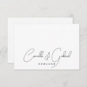 シンプルエレガントカップル名Script Monogram ノートカード (正面/裏面)