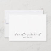 シンプルエレガントカップル名Script Monogram ノートカード (正面)