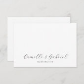 シンプルエレガントカップル名Script Monogram ノートカード (正面/裏面)