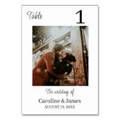 シンプルエレガントカップル愛らしい瞬間の写真結婚 テーブルナンバー (裏面)