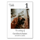 シンプルエレガントカップル愛らしい瞬間の写真結婚 テーブルナンバー (正面)