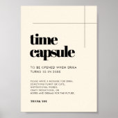 シンプルエレガントカプセル1日の誕生日サイン ポスター (正面)