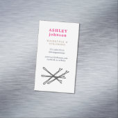 シンプルエレガントカラフルフォントピンのヘア マグネット名刺 (インサイチュ)