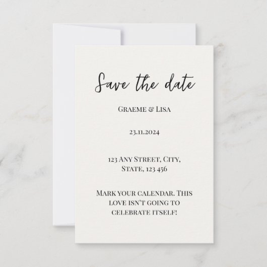 シンプルエレガントカレンダーのマーク日付の保存 招待状 (正面)