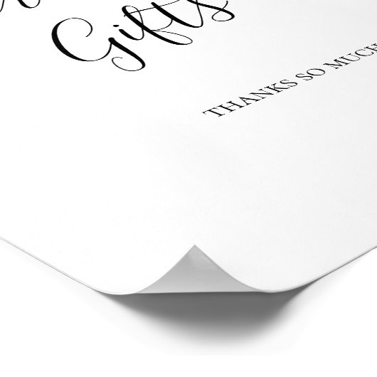 シンプルエレガントカードとギフトのサイン ポスター (角)