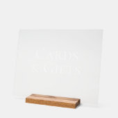 シンプルエレガントカード+ギフト結婚のサインホワイト アクリルサイン (傾斜)