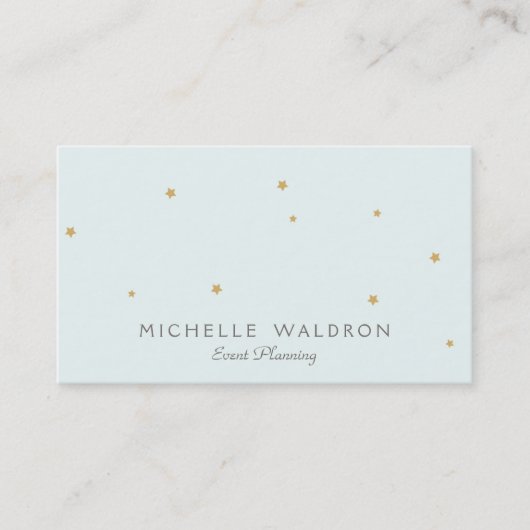 シンプルエレガントキュートスターイベントプランナーライトアクア 名刺 (正面)