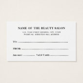 シンプルエレガントギフト券 (裏面)