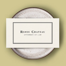 シンプルエレガントクラシックアイボリー白弁護士 名刺