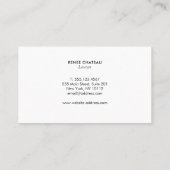 シンプルエレガントクラシックアイボリー白弁護士 名刺 (裏面)