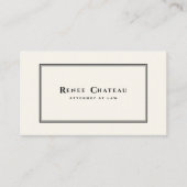 シンプルエレガントクラシックアイボリー白弁護士 名刺 (正面)