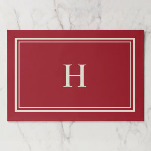 シンプルエレガントクラシッククランベリーレッドモノグラム ペーパーパッド