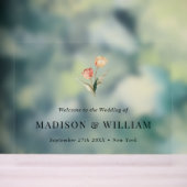 シンプルエレガントクラシックチューリップ結婚ズウェルカムサイン アクリルサイン (ニュートラル)