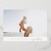 シンプルエレガントクラシックメリー金ゴールド実在 箔シーズンカード (正面)