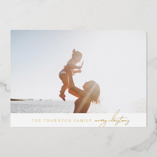 シンプルエレガントクラシックメリー金ゴールド実在 箔シーズンカード (正面)