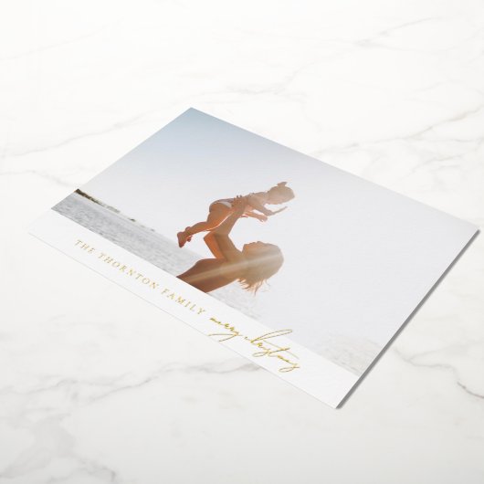 シンプルエレガントクラシックメリー金ゴールド実在 箔シーズンカード (回転した状態)