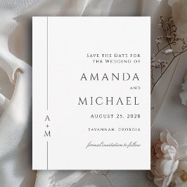 シンプルエレガントクラシックモノグラム日付の保存 セーブザデート