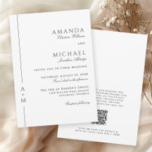 シンプルエレガントクラシックモノグラムQRコー結婚ド