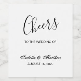 シンプルエレガントクラシック白結婚黒 ワインラベル