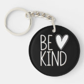 シンプルエレガントクラシック白黒とBe Kind キーホルダー (正面)