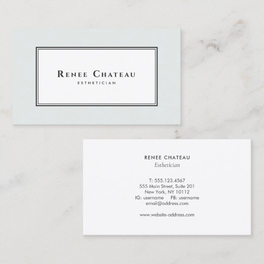 シンプルエレガントクラシック皮気にエステティシャン 名刺 (正面/裏面)