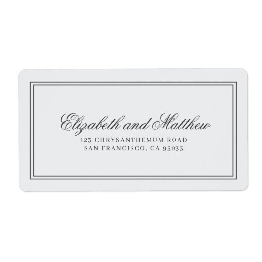 シンプルエレガントクラシック結婚差出人住所 ラベル (正面)