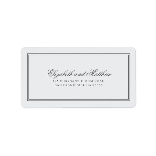 シンプルエレガントクラシック結婚差出人住所 ラベル (正面)