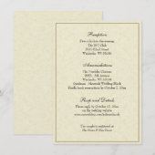 シンプルエレガントクラシック結婚披露宴の囲い 招待状 (正面/裏面)