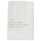 シンプルエレガントクラフトグレイタイポグラフィ結婚ズ ミディアムペーパーバッグ (裏面)