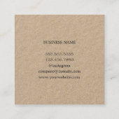 シンプルエレガントクラフトフェイク金ゴールドストライプコンサルタント スクエア名刺 (裏面)