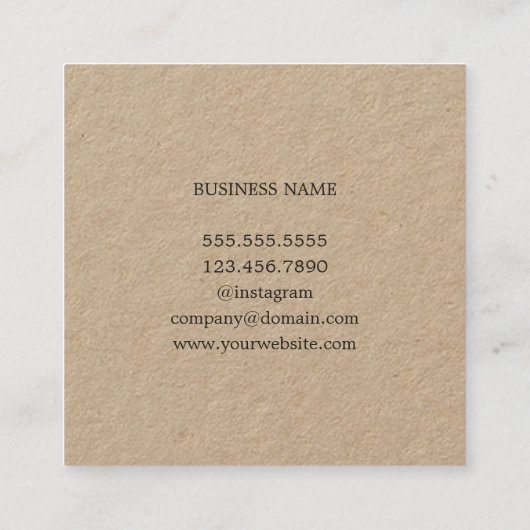 シンプルエレガントクラフトフェイク金ゴールドストライプコンサルタント スクエア名刺 (裏面)