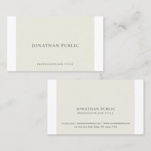 シンプルエレガントクリエイティブプレーンプロフェッショナルモダン 名刺 (正面/裏面)