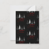 シンプルエレガントクリスマスのミニファミリーフォトブラック ノートカード (裏面)