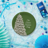 シンプルエレガントクリスマスの木ダークグリーンパーティー ペーパープレート (パーティー)