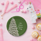 シンプルエレガントクリスマスの木ダークグリーンパーティー ペーパープレート (パーティー)