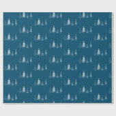 シンプルエレガントクリスマスツリーパターンホリデイ ラッピングペーパー (フラット)