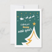 シンプルエレガントクリスマスツリーフォイルクリスマスカード (正面)