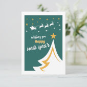 シンプルエレガントクリスマスツリーフォイルクリスマスカード (スタンド正面)