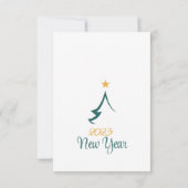 シンプルエレガントクリスマスツリーフォイルクリスマスカード (裏面)