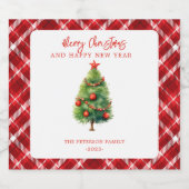 シンプルエレガントクリスマスパイン リキュールボトルラベル (シングルラベル)