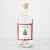 シンプルエレガントクリスマスパイン リキュールボトルラベル (正面)