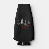 シンプルエレガントクリスマスパイン |黒 ボトルクーラー (正面)