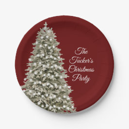 シンプルエレガントクリスマスパーティー赤 ペーパープレート