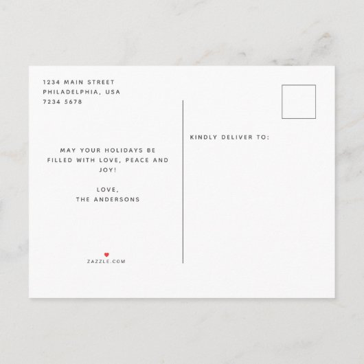 シンプルエレガントクリスマスリース書道移動 案内ポストカード (裏面)