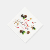 シンプルエレガントクリスマス喜びリース スタンダードカクテルナプキン (角)